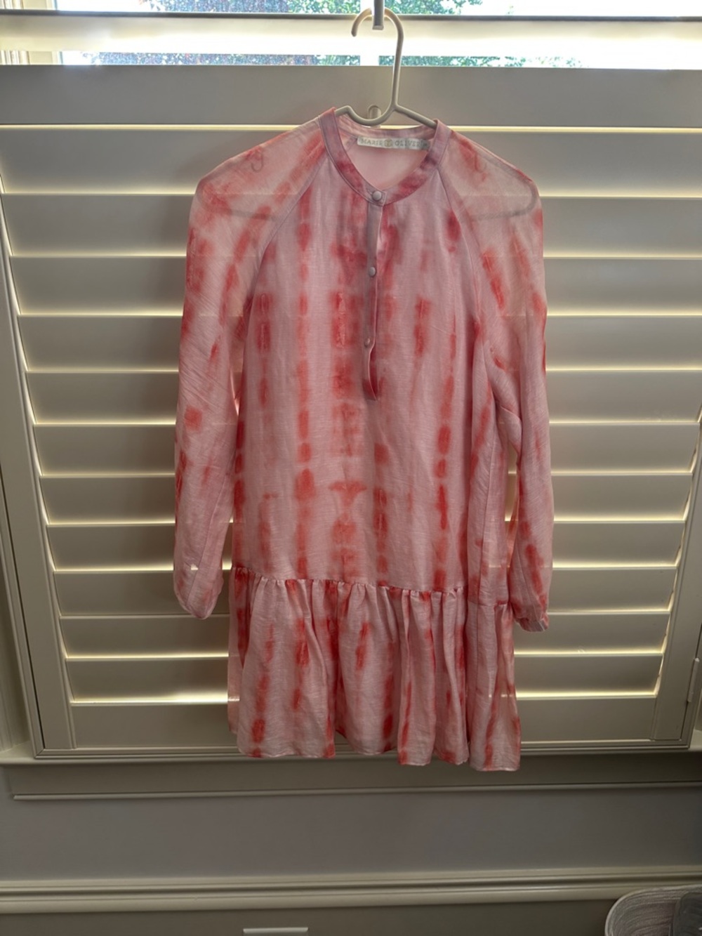 Lightweight Pink & Coral Marie Oliver Tie-Dye Tunic Dress